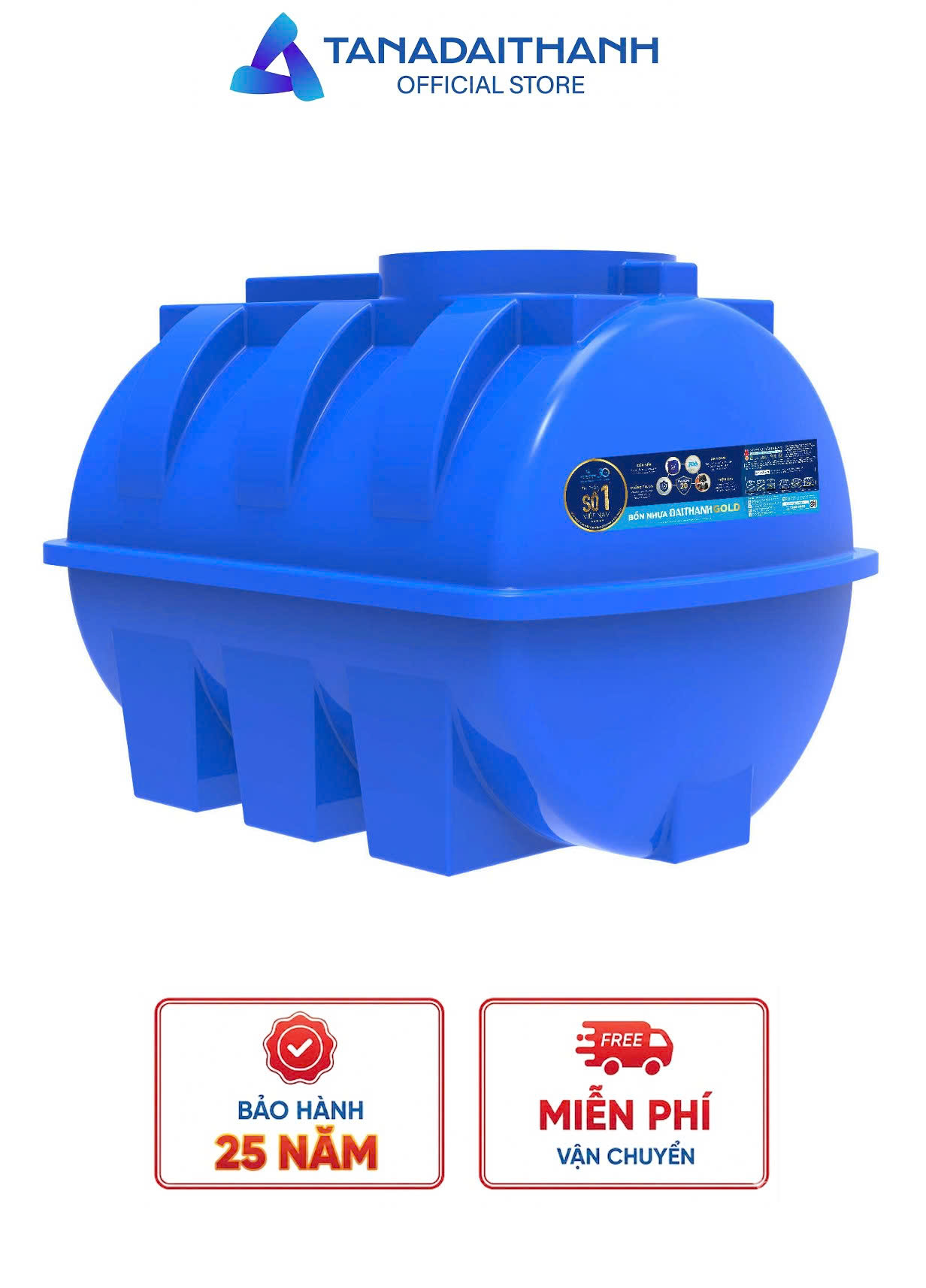 BỒN NHỰA ĐẠI THÀNH GOLD 1.000L NGANG