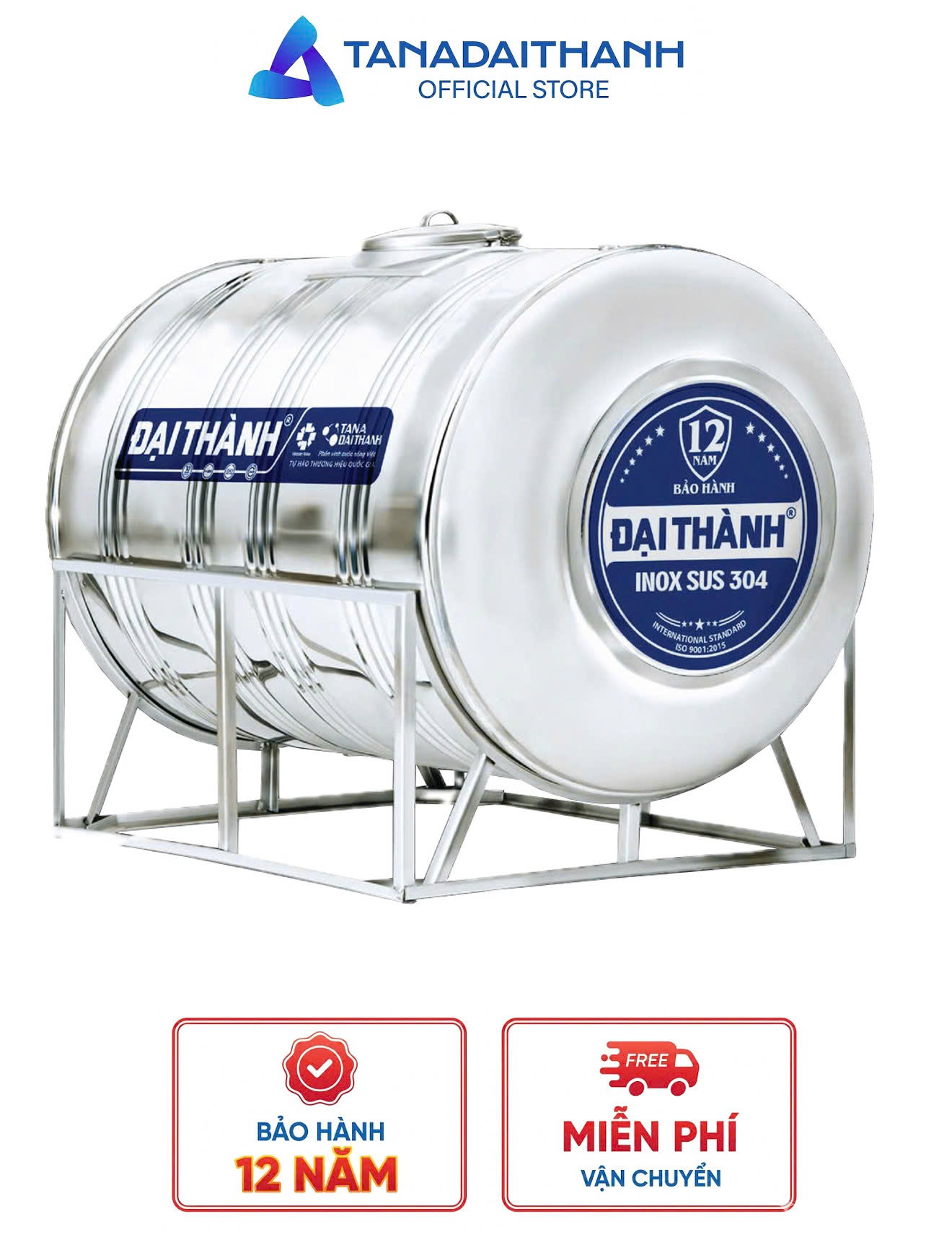 Bồn nước inox 500L Ngang- SUS 304