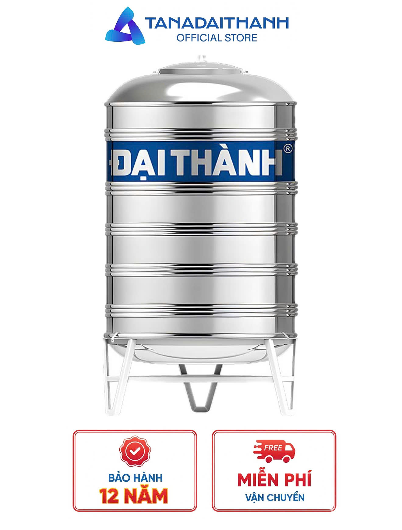 Bồn nước inox 500L Đứng - SUS 304